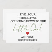 VIJF VIER DRIE TWEE tellingen naar de zwangerschap Aankondiging (Voorkant / Achterkant)