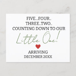 VIJF VIER DRIE TWEE tellingen naar de zwangerschap Feestdagenkaart