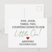 VIJF VIER DRIE TWEE tellingen naar de zwangerschap Feestdagenkaart (Voorkant / Achterkant)