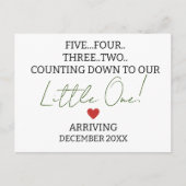 VIJF VIER DRIE TWEE tellingen naar de zwangerschap Feestdagenkaart (Voorkant)