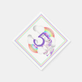 Vijf Vijfde Eenhoorn Leeftijd Regenboog Verjaardag Servet (Hoek)
