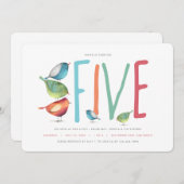 Vijf vijfde verjaardag van de uitnodiging van de B (Voorkant / Achterkant)