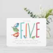 Vijf vijfde verjaardag van de uitnodiging van de B (Staand voorkant)