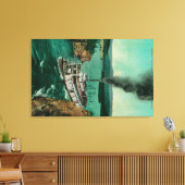 Vijf vingerkrups met Steamer White Horse Canvas Afdruk (Insitu (Woonkamer))