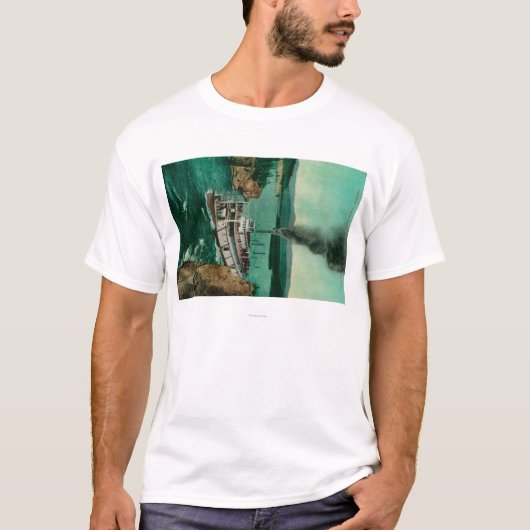 Vijf vingerkrups met Steamer White Horse T-shirt (Voorkant)