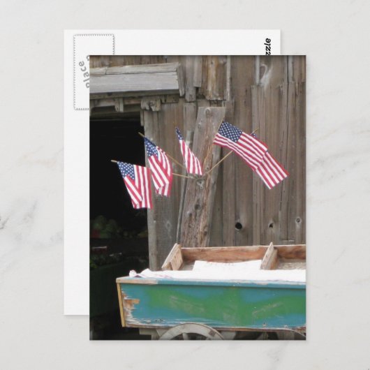 Vijf vlaggen en Barn Briefkaart (Voorkant / Achterkant)