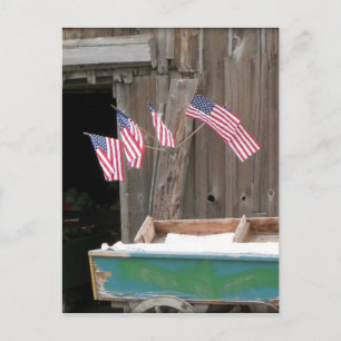 Vijf vlaggen en Barn Briefkaart