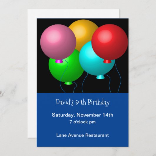 Vijf vogelballonnen Aangepast 50e verjaardag Kaart (Voorkant / Achterkant)