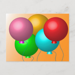 Vijf vogelballonnen briefkaart