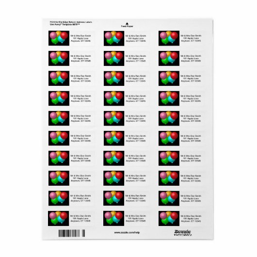 Vijf vogelballonnen etiket (Full Sheet)