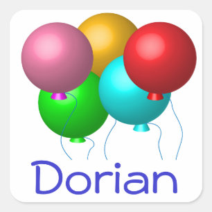 Vijf vogelballonnen gepersonaliseerd vierkante sticker