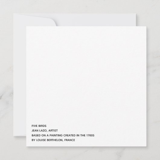 Vijf vogelpuitenflatpapier voor Kaart met halfglan (Achterkant)