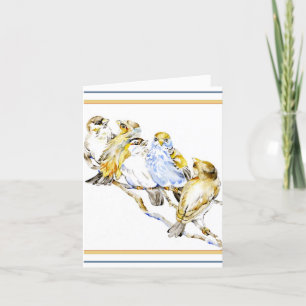 Vijf vogelsoorten Waterverf Opmerking Kaart Vertic