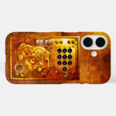 Vijf voor twaalf Stoomklok Grunge Case-Mate iPhone Case (Achterkant (horizontaal))