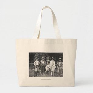 Vijf vrouwen op de ranch grote tote bag