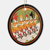 Vijf vrouwen op een eenwieler keramisch ornament (Links)