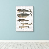 Vijf walvissen canvas afdruk (Insitu (Houten vloer))