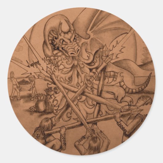 Vijf Wanden Ronde Sticker (Voorkant)