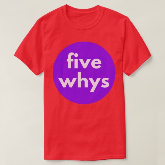 Vijf Whys 5 Whys Oorzaak Analyse T-shirt (Design voorkant)