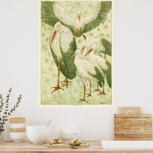 Vijf winkels in een weide poster (Keuken)