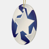 Vijf witte sterren keramisch ornament (Links)