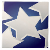 Vijf witte sterren tegeltje (Voorkant)