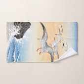 Vijf zeegarren boven het turbulente zee - Ohara Ko Handdoek (Handdoek)