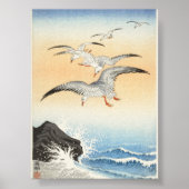 Vijf zeemijlen boven het turbulente Zee door Ohara Poster (Voorkant)