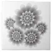 Vijf zilveren bloemen tegeltje (Voorkant)