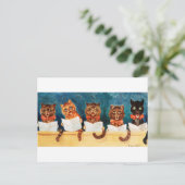 Vijf zingende katten, Louis Wain Briefkaart (Staand voorkant)