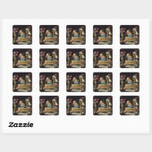 Vijf zintuigen, 1638 vierkante sticker (Vel)