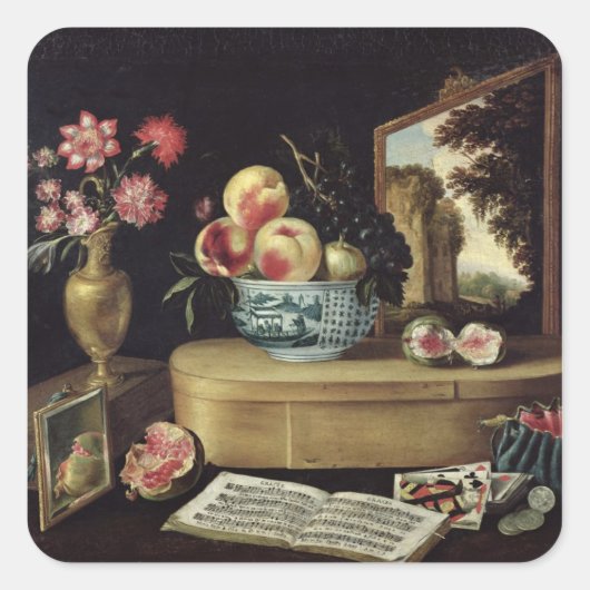 Vijf zintuigen, 1638 vierkante sticker (Voorkant)