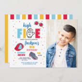 Vijf zonneschermen voor de vijfde verjaardag van d kaart (Voorkant / Achterkant)