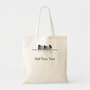 Vijf zwarte en Tan Cocker Spaniel Puppies Tote Bag