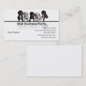 Vijf zwarte en Tan Cocker Spaniel Puppies Visitekaartje (Voorkant / Achterkant)