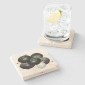 Vijf zwarte kapotte en Jack, Stenen Onderzetter (Zijkant)