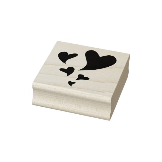 Vijf zwevende harten in verschillende formaten rubberstempel (Stempel)
