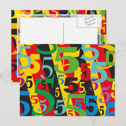 Vijfde, 55ste of 50ste verjaardag of Jubileum #5 Briefkaart (Voorkant / Achterkant)