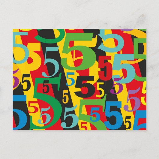 Vijfde, 55ste of 50ste verjaardag of Jubileum #5 Briefkaart (Voorkant)