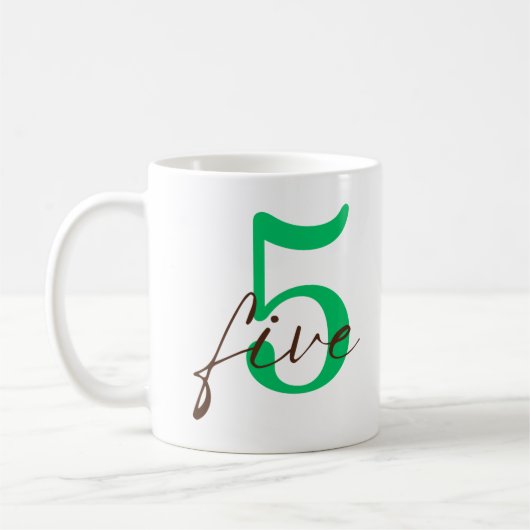 Vijfde 5 Jaar Jubileum met Personalisatie Koffiemok (Links)