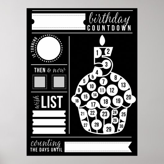 Vijfde aftelbaar Poster van de Birthday (Voorkant)