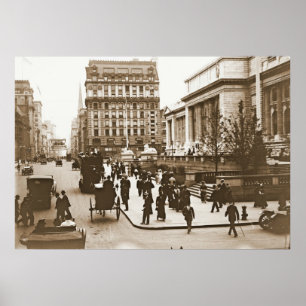 Vijfde Avenue & New York City Public Library 1908 Poster