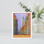 Vijfde Avenue, New York, oud briefkaart (Staand voorkant)