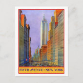 Vijfde Avenue, New York, oud briefkaart (Voorkant)