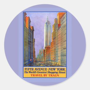 Vijfde Avenue New York werpt de grootste koopwaar. Ronde Sticker
