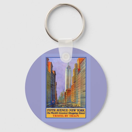 Vijfde Avenue New York werpt de grootste koopwaar. Sleutelhanger (Voorkant)