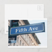 vijfde avenue-teken briefkaart (Voorkant / Achterkant)