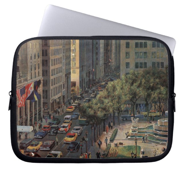 Vijfde Avenue van John Falter Laptop Sleeve (Voorkant)