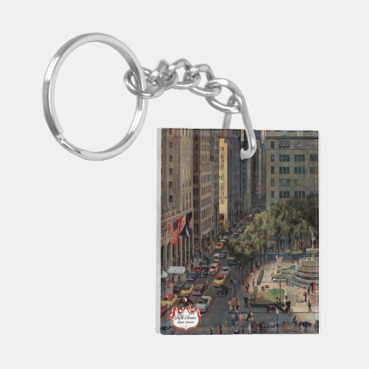 Vijfde Avenue van John Falter Sleutelhanger (Voorkant Links)