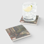 Vijfde Avenue van John Falter Stenen Onderzetter (Zijkant)